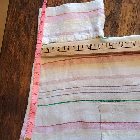 Madewell Linen Blend Daily Shirt - Rainbow Stripe - Size Medium - Picture 7 of 10
